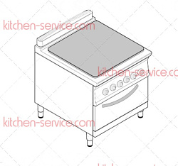 Плита электрическая 740 серии PPF8E7 716025 TECNOINOX