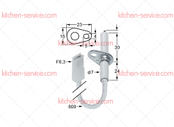 Электрод зажигания 7x60 мм для печи (3020163)