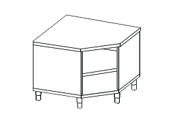 Стол угловой открытый CHEF LINE LWT711SH2 APACH