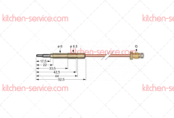 Термоэлемент M8x1 750 мм для печи (5021701)