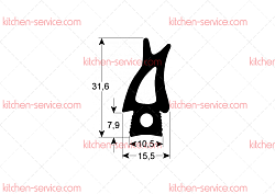 Уплотнитель дверцы 1500x480 мм для печи (3186481)