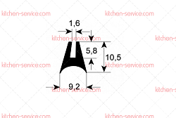 Уплотнитель 450 мм для стекла печи (5016472)