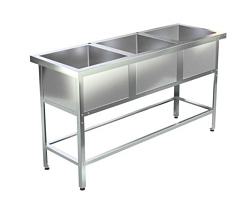 Ванна моечная ВМС-С-3/400 1500х500х850, мойка AISI201 ASSUM