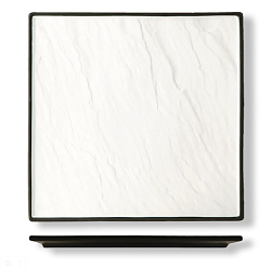 Блюдо квадратное 30х30 см Relief белое с черным бортом P.L. PROFF CUISINE (F2934BY-12W)
