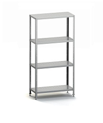 Стеллаж кухонный 1200х600х1600 мм, 4 перфорированные полки нержавеющие, стойки нержавеющие, разборный MGSTEEL