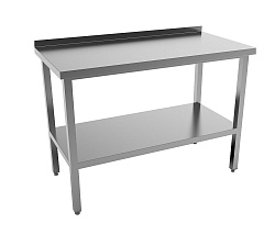 Стол разделочный с бортом 1000х700х870 мм сварной, полка сплошная, нержавейка MGSTEEL