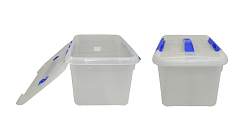 Контейнер для продуктов прямоугольный 8 л, 30х23х16,5 см, с ручкой и синим зажимом MGprof (1720)