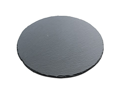 Блюдо для подачи круглое 30 см, черное, сланец MGprof