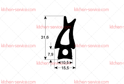 Уплотнитель дверной 770x460 мм для печи (7109161)