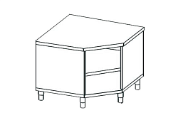 Стол угловой открытый CHEF LINE LWT710SH2 APACH