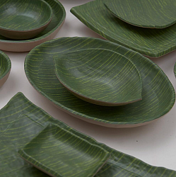 Блюдо 20,5x3 см круглое Green Banana Leaf пластик меламин  P.L. PROFF CUISINE (JW31208-TAI)