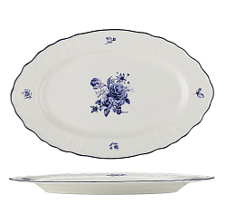 Блюдо овальное 25,2х16,1 см Blue Flower P.L.PROFF CUISINE (NY-YQA4706-OP-M-10X6)