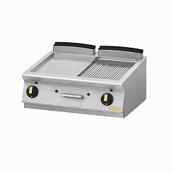 Поверхность жарочная серии LUX комбинированная хромированная настольная ER-1/2R-KR 80/70 MONTONA