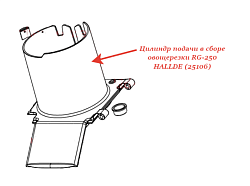 Цилиндр подачи в сборе для овощерезки RG-250 HALLDE (25106)