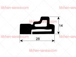 Уплотнитель дверной 700 мм для печи (3786062)