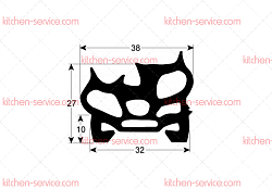 Уплотнитель 505 мм для фиксатора дверцы печи (3786598)