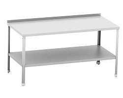 Стол разделочный с бортом 1500х600х870 мм разборный, полка сплошная, нержавейка MGSTEEL