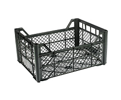 Ящик перфорированный 400х300х185 мм, 103-1, объём 22.2 чёрный ТАРА