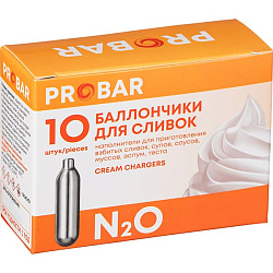 Баллончики для сифона для сливок 8 г N20 10 шт PROBAR