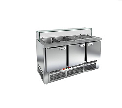 Стол холодильный для салатов с низким стеклом SLE3-111GN HICOLD