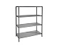 Стеллаж кухонный 700х600х1800 мм, 4 сплошные полки нержавеющие, стойки нержавеющие, сварной MGSTEEL