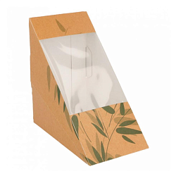 Коробка для двойного сэндвича с окном Feel Green 12,4x12,4x7,3 см GARCIA DE POU (147.70)