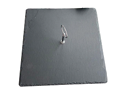 Блюдо для подачи квадратное 30х30 см, черное, сланец с ручкой MGprof