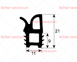 Уплотнитель дверной 1000 мм для печи (3186471)
