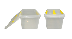 Контейнер для продуктов прямоугольный 8 л, 30х23х16,5 см, с ручкой и с желтым зажимом MGprof (1720)