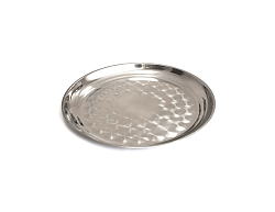 Поднос нержавеющий круглый 300 мм металлический FT-0601 ROAL
