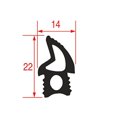 Уплотнитель дверной 2000 мм для TECNOEKA (01000740)