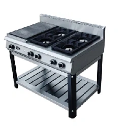 Плита газовая Ф6ЖТЛСПГ (1 закрытая и 4 открытых горелки) GRILL MASTER