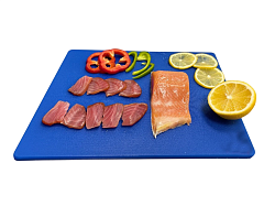 Доска разделочная пластик 500х350х15 мм синяя с лого NORMA