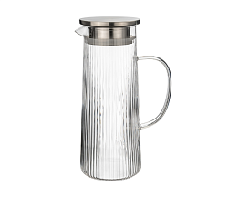 Кувшин 1,2 л 237 мм термостекло с крышкой + сетка нержавеющая MGline (77039)