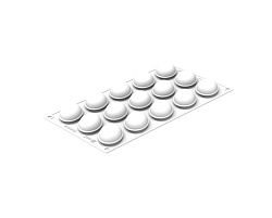 Форма для выпечки 30 мл 15 ячеек 52x36x22 мм Овал силикон, пластик. вырубка SILIKOMART