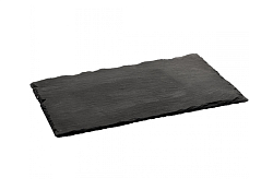 Блюдо для подачи прямоугольное 30х12 см, черное, сланец MGprof