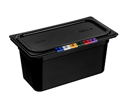 Гастроемкость черная 1/3 150 мм 325х176 мм 5,5 л полипропилен, с крышкой MGprof