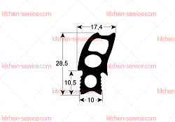 Уплотнитель дверцы 760x675 мм для печи (3786677)