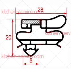 Уплотнение двери для холодильного шкафа LIEBHERR GKPV (7109521)