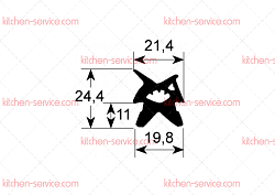 Резинка уплотнительная 570x680 мм для печи (3186365)