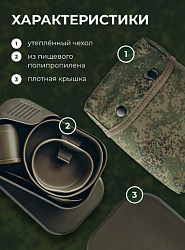 Набор посуды походный 6 предметов в зеленом чехле MGprof