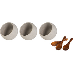 Набор емкостей фуршетных «Мун» с ложками 3 шт 50 мл серый APS