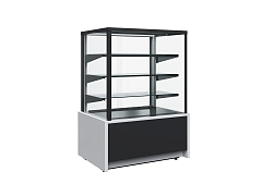 Витрина холодильная кондитерская KC70 VM 1,3-1 LIGHT 9006-9005 (ВХСВ-1,3Д CARBOMA CUBE) техно ПОЛЮС