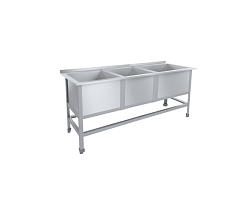 Ванна моечная 3 секции СТАНДАРТ с бортом ЦК ВМО3-530СЦК-Мб ПИЩЕВЫЕ ТЕХНОЛОГИИ
