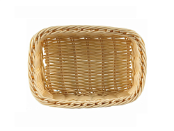 Корзина для хлеба прямоугольная 17х16 см, бежевая, полиротанг MGprof
