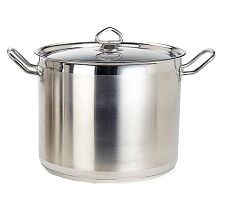 Кастрюля нержавеющая 11 л 28х18 см с крышкой индукция P.L. PROFF CUISINE
