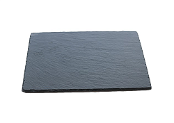 Блюдо для подачи прямоугольное 30х20х0,8 см, черное, сланец MGprof