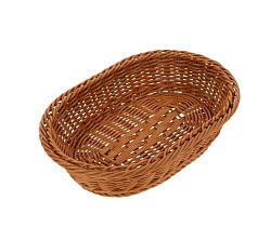 Корзина для хлеба овальная 23х15х6 см коричневая полиротанг MGprof