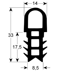 Уплотнитель печи 1650x700 мм для MKN (7001018)
