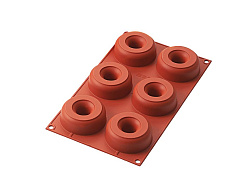 Форма для выпечки 6 ячеек 98 мл 75x28 мм Пончик силикон SILIKOMART